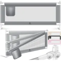 Kesser bedhekje - Bedhek Kinderbedhek voor kinderen Baby bedhek Valbeveiligingsbed voor Bed & boxspring - 180cm, Lichtgrijs