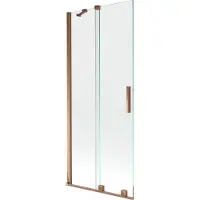 Mexen Velar badwand 2-vleugelig schuifbaar 80 x 150 , transparant, roze goud - 896-080-000-01-60