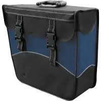 Polydaun Fietszak Greenlands - afneembaar - reflecterende randen - 17 liter - voorgevormd - links - zwart/blauw