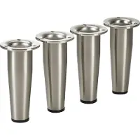 Sotech 4 stuks meubelpoot Fox-Trot, RVS-look rond, diameter: 33 mm, hoogte: 100 mm, verstelbaar