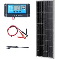 Vevor 100W zonnepaneelset 12V monokristallijn zonnepaneel plus 8,33A laadregelaar Zonnesysteem Conversiepercentage van 23% Compatibel met AGM-