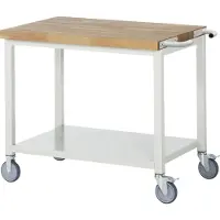 RAU Werkbank serie 8000, verrijdbaar, plaatstalen legbord, B 1000 x D 700 x H 880 mm