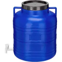 Garronda 60l Kunststof Trommel Met Deksel – Regenton met Kraan - Vat - HDPE - Voedselvat - Tuin Hobbock – Blauw - GD-STE-BarrelGMR