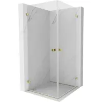 Mexen Lunar-B Duo draaibare douchecabine 80 x 80 , transparant, goud - 832-080L-080P-50-00