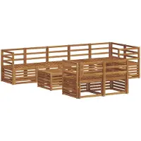 vidaXL Buiten bank set 9 st Naturel Polyester
