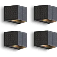 Calex Caserta Solar Wandlamp - 4 Stuks - Up & Down Tuinverlichting - Zonne-energie - Warm Wit Licht - Zwart