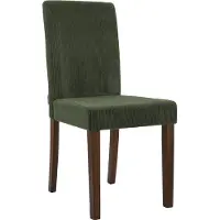 CLP Ina Eetkamerstoel - klassiek - met rugleuning - hout - corduroy - ribstof - antiek donker/groen