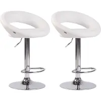 CLP 2x Barkruk Olinda - kunstleer, chroom frame - wit