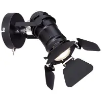 Globo Zwarte muurspot Egon