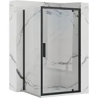 REA Rapid Swing Black 70X80 - 195 cm - Douchecabine - Rechthoek - Zwart