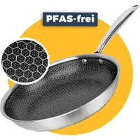 Pasper Koekenpan Ø 30 cm - PFAS & PTFE vrij - Inductie, Elektrisch, Keramisch & Gas - RVS Honingraat Anti-Aanbakpan