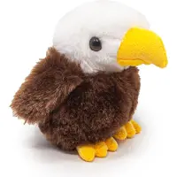 Nature Planet Pluche kleine Amerikaanse zeearend knuffel van 13 cm - Vogel knuffels