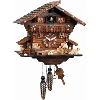 Engstler - 482_M - Koekoeksklok - 1-daags kettinguurwerk - Notenhout - met muziek - 30 cm