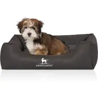 Knuffelwuff Hondenbed Scottsdale van kunstleer M-L 85 x 63cm zwart