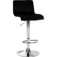 CLP Barkruk Hover - met rugleuning - verstelbaar - draaibar - metalen frame - fluweel - chroom/zwart