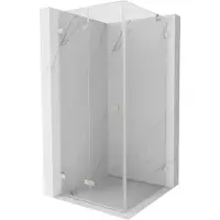 Mexen Lunar-F inklapbare douchecabine links 100 x 100 , transparant, geborsteld nikkel - 836-100-100-97-00-L
