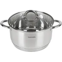 Topfann RVS Pan 3L Inductie 20cm Gaspan met Deksel