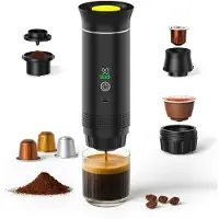 MMOBIEL Draagbaar Koffiezetapparaat voor Onderweg van - 12 Volt Portable Koffiemaker Camping- Oplaadbaar USB-C - Koffiecups & Gemalen Koffie Espresso - Lungo - Nespresso - Camping Gadget