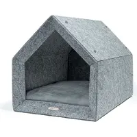Rexproduct Hondenhuis – Hondenhuisjes voor binnen - Hondenkussen inbegrepen – Hondenhuizen voor in huis – Hondenhok - Hondenmand gemaakt van Gerecycled PETflessen - PETHome 2.0 - Grijs Grijs