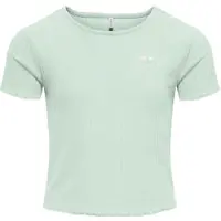 ONLY KIDS GIRL T-shirt lichtgroen met textuur Meisjes Polyester Ronde hals - maat 110/116