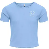 ONLY KIDS GIRL T-shirt lichtblauw met textuur Meisjes Polyester Ronde hals - maat 110/116