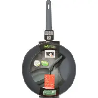 Resto Koekenpan Ø26 cm – Keramische Anti-aanbaklaag (PFLUON anti-aanbaklaag) – Inductie Geschikt – Gerecycled Aluminium – Ergonomische Soft Touch Handgreep – Kitchenware – Zwart
