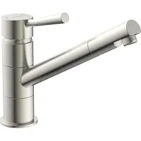 Schutte CORNWALL Design Keukenkraan - Mengkraan - Lage, Draaibare Uitloop - Draaibare Mousseur - Roestvrije Staal-Look