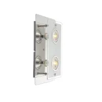 Globo Wandlamp Wandlamp Woonkamerlamp Ganglamp Slaapkamerlamp, 2 vlammen, heldere glasplaat chroom opaal, LED 5W 400Lm warm wit, DxH 7,4x16cm