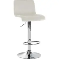 CLP Barkruk Hover - met rugleuning - verstelbaar - draaibar - metalen frame - fluweel - chroom/creme