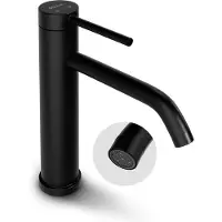 Mirlux Wastafel Kraan Zwart - Wastafel Mengkraan Badkamer - Wastafelkraan - Fonteinkraan / WC Kraan - Kraantje - Koudwaterkraan & Warmwaterkraan - Toiletkraan Koud Water & Warm Water