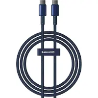 Baseus - Tungsten - Gold USB-C/USB-C kabel 100W 1m - marineblauw