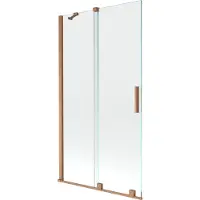 Mexen Velar badwand 2-delige schuifdeur 100 x 150 , transparant, geborsteld koper - 896-100-000-01-65