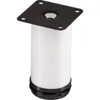 Sotech 4 stuks meubelpoot Jimmy, wit rond, diameter: 50 mm, hoogte: 60 mm verstelbaar