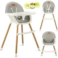 Momi REKI 2-in-1 Kinderstoel - Meegroei Kinderstoel en Stoeltje - Tot 20 kg - Grijs