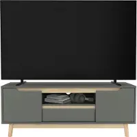 ML-Design TV lowboard met 4 vakken 120x40 cm in groen gemaakt van MDF & grenen tv-meubel