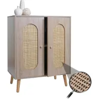 OEM Ladekast -M35, buffetkast highboard, opbergvakken, Kubu rotan hout melamine, eiken look