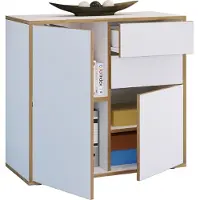 VCM Houten ladekast dressoir highboard dressoirkast kantoormeubilair Salia breedte 80 cm lade draaideuren