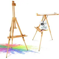 Artina St. Tropez – Lichtgewicht & Draagbar Schildersezel Beukenhout voor Canvas 80cm – Verstelbare Hoek, Antislip Rubberen Voeten