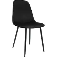 CLP Maryam Eetkamerstoel - klassiek - met rugleuning - zwart metalen frame - belastbaar tot 150 kg - Fluweel/zwart