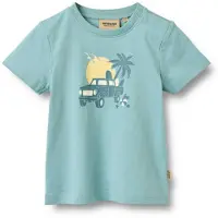 Wheat T-shirt blauw Jongens Katoen Ronde hals Printopdruk - maat 62