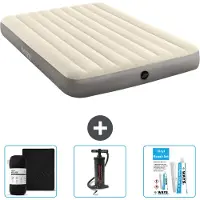 Intex Luchtbed - 2-Persoons - 152 x 203 x 25 cm - Beige - Inclusief Hoeslaken - Pomp en Reparatieset