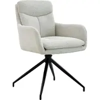 CLP Somers Eetkamerstoel - met armleuning - Draaibare fauteuil - Stof/creme