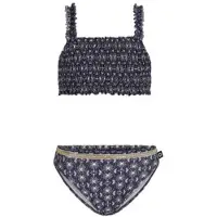 Like Flo cropped bikini donkerblauw/ecru Meisjes Polyester All over print - maat 104