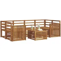 vidaXL Buiten bank set 7 st Naturel Massief Acacia Hout