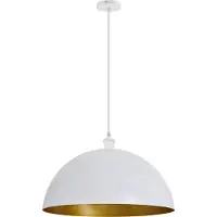 Trango 9001W Retro Hanglamp Industriële Vintage *VINTOS* Ø 360mm Hanglamp met 1x E27 Fitting Elk - Retro Hanglamp – Plafondlamp, Lampenkap in Wit-Goud, Kroonluchter