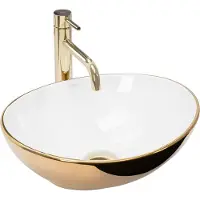 REA Sofia Gold/White Opzetwastafel Wit En Goud 41x34,5 cm