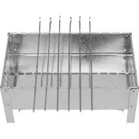 Mustang Mangal spiedergri, shashlikgrill, shashlik staande grill, 50x30x50 cm, inclusief 6 roestvrijstalen spiezen en grillrooster