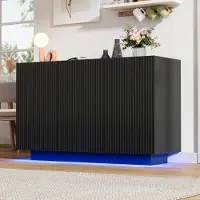 MODFU Sideboard Kommode van Amberglas met 6 Lades en Indeling, Kipbestendig, Hoge Kast voor Slaapkamer en Woonruimtes, 120 x 40 x 76 cm, Wit