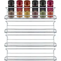 Intirilife Kruidenrek Set zonder boren, 4 hangende rekken van Zilver Ijzer - 29.2 x 6.2 x 6.8 cm - Wandmontage met zelfklevende haken of schroeven, Kruidenhouder, Opslag, Keukenrek