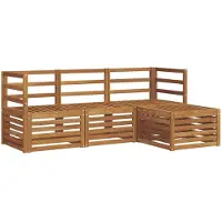 vidaXL Buiten bank set 4 st Naturel